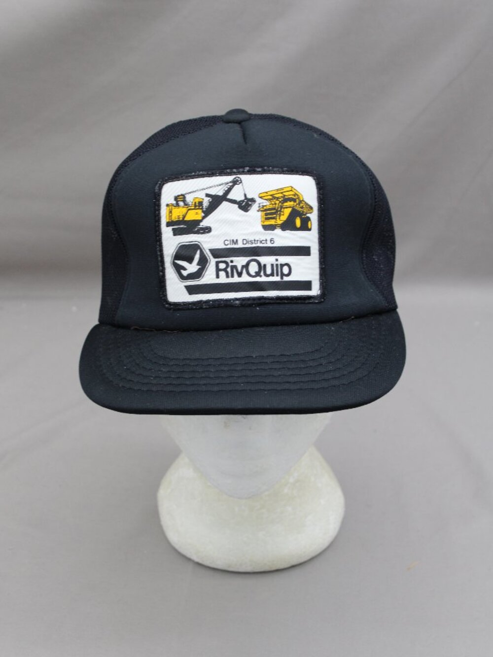 Vintage Patched Trucker Hat - RivQuip Equipment Graphic - Adult Snpaback